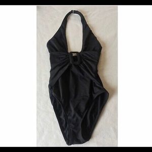 La Blanca-rod beattie swimsuit w/plunging neck